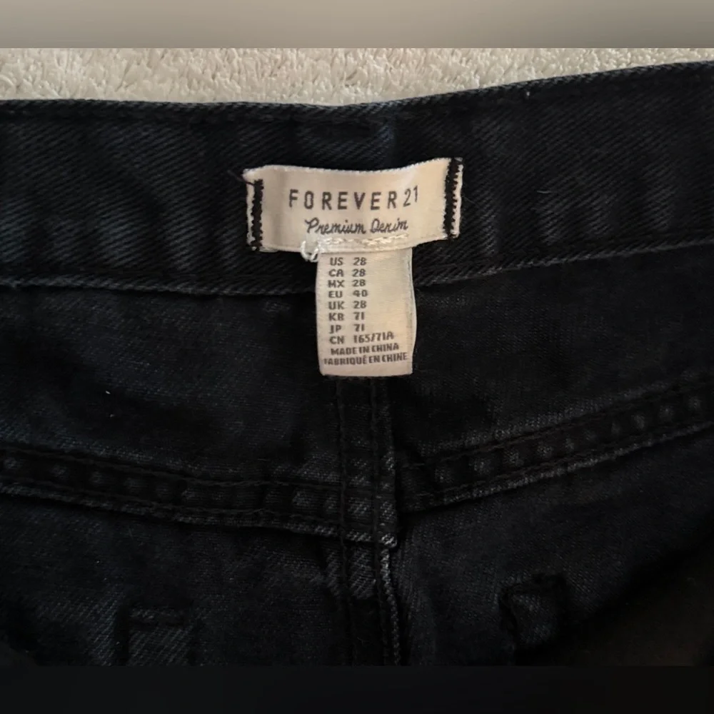 Forever 21 Black Distressed Jean Shorts
